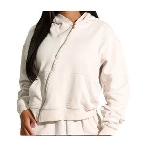 Zip Up Hoodie Jacket Nude